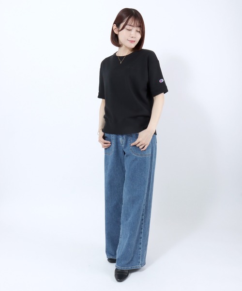 Champion(チャンピオン)の「Champion(チャンピオン)半袖スウェットトレーナー/裏毛 クルーネック ショートスリーブ(スウェット・レディース・ネイビー/ブラック/レッド系/オフホワイト/アッシュグレー・M/L)」の16枚目の写真