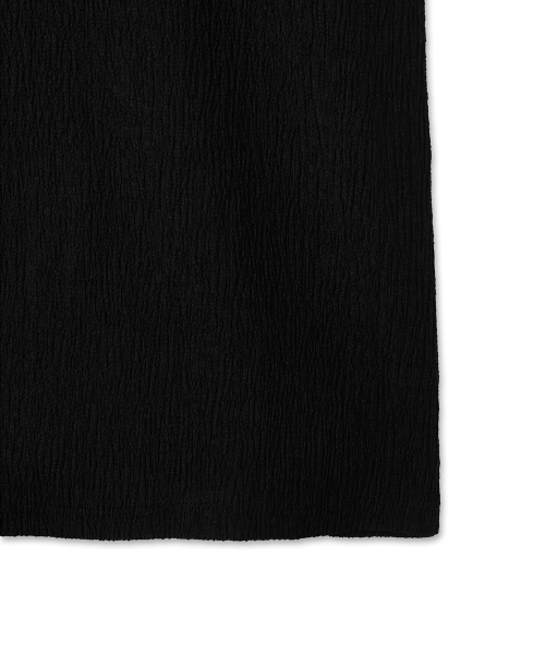 NOIRER(ノイア)の「プリーツヘンリーネックハーフTシャツ(ブラック)(Tシャツ/カットソー・メンズ・その他・48/50/52)」の5枚目の写真