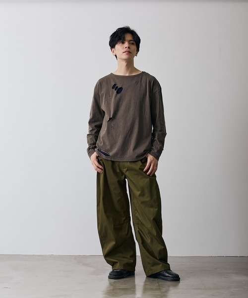 improves(インプローブス)の「グランジ 無地 長袖Tシャツ(Tシャツ/カットソー・メンズ・ブラック系/ホワイト/ブラウン系/ブラック・X-LARGE/LARGE/MEDIUM/SMALL)」の13枚目の写真