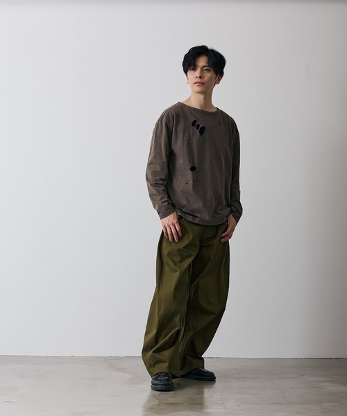 improves(インプローブス)の「グランジ 無地 長袖Tシャツ(Tシャツ/カットソー・メンズ・ブラック系/ホワイト/ブラウン系/ブラック・X-LARGE/LARGE/MEDIUM/SMALL)」の15枚目の写真