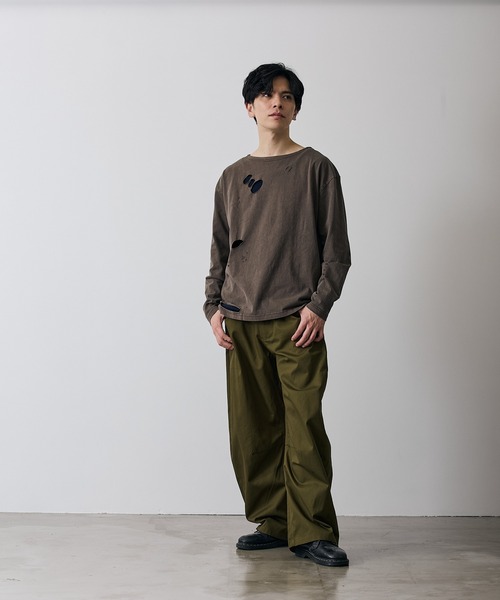 improves(インプローブス)の「グランジ 無地 長袖Tシャツ(Tシャツ/カットソー・メンズ・ブラック系/ホワイト/ブラウン系/ブラック・X-LARGE/LARGE/MEDIUM/SMALL)」の16枚目の写真