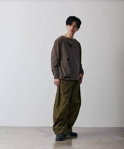 improves(インプローブス)の「グランジ 無地 長袖Tシャツ(Tシャツ/カットソー・メンズ・ブラック系/ホワイト/ブラウン系/ブラック・X-LARGE/LARGE/MEDIUM/SMALL)」の20枚目の写真