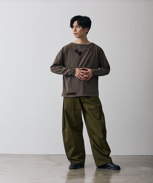 improves(インプローブス)の「グランジ 無地 長袖Tシャツ(Tシャツ/カットソー・メンズ・ブラック系/ホワイト/ブラウン系/ブラック・X-LARGE/LARGE/MEDIUM/SMALL)」の21枚目の写真