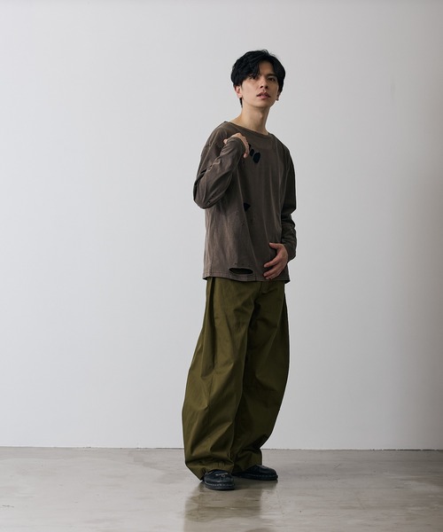 improves(インプローブス)の「グランジ 無地 長袖Tシャツ(Tシャツ/カットソー・メンズ・ブラック系/ホワイト/ブラウン系/ブラック・X-LARGE/LARGE/MEDIUM/SMALL)」の22枚目の写真