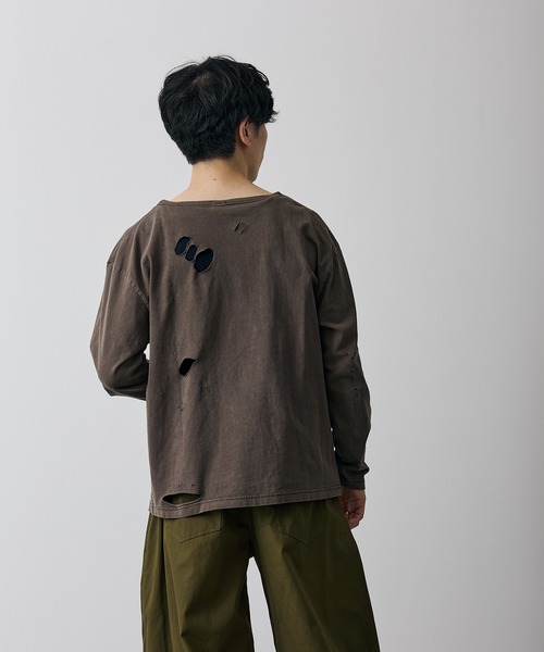 improves(インプローブス)の「グランジ 無地 長袖Tシャツ(Tシャツ/カットソー・メンズ・ブラック系/ホワイト/ブラウン系/ブラック・X-LARGE/LARGE/MEDIUM/SMALL)」の8枚目の写真