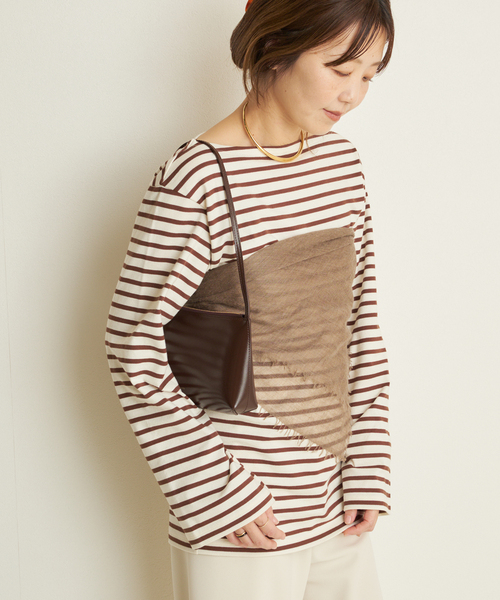 plage（プラージュ）の「Long Sleeves Blousing Teeシャツ（Tシャツ/カットソー・レディース・ベージュ/ブラック/ブラウン・FREE）」の2枚目の写真