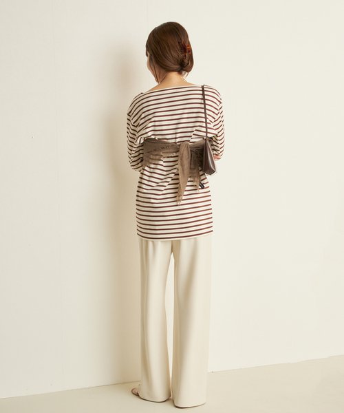 plage（プラージュ）の「Long Sleeves Blousing Teeシャツ（Tシャツ/カットソー・レディース・ベージュ/ブラック/ブラウン・FREE）」の4枚目の写真