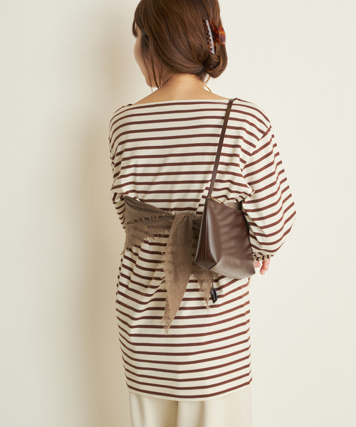 plage（プラージュ）の「Long Sleeves Blousing Teeシャツ（Tシャツ/カットソー・レディース・ベージュ/ブラック/ブラウン・FREE）」の7枚目の写真