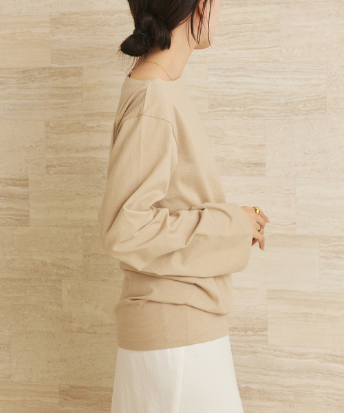 plage（プラージュ）の「Long Sleeves Blousing Teeシャツ（Tシャツ/カットソー・レディース・ベージュ/ブラック/ブラウン・FREE）」の13枚目の写真