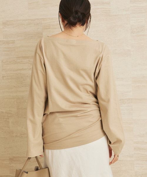plage（プラージュ）の「Long Sleeves Blousing Teeシャツ（Tシャツ/カットソー・レディース・ベージュ/ブラック/ブラウン・FREE）」の14枚目の写真