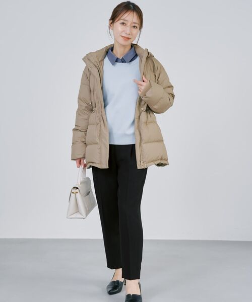 COHINA(コヒナ)の「トリアセジョーゼットテーパードパンツ-short & regular 【低身長・小柄女性】(スラックス・レディース・ベージュ/ネイビー/ブラック・M-Regular/S-Regular/XS-Regular/M-Short/S-Short/XS-Short)」の6枚目の写真