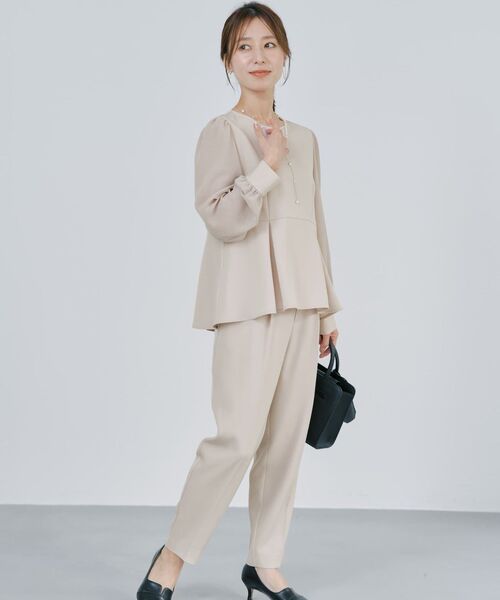 COHINA(コヒナ)の「トリアセジョーゼットテーパードパンツ-short & regular 【低身長・小柄女性】(スラックス・レディース・ベージュ/ネイビー/ブラック・M-Regular/S-Regular/XS-Regular/M-Short/S-Short/XS-Short)」の9枚目の写真