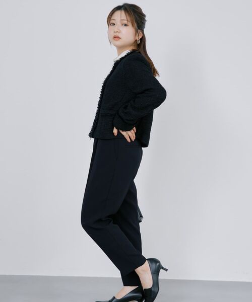 COHINA(コヒナ)の「トリアセジョーゼットテーパードパンツ-short & regular 【低身長・小柄女性】(スラックス・レディース・ベージュ/ネイビー/ブラック・M-Regular/S-Regular/XS-Regular/M-Short/S-Short/XS-Short)」の15枚目の写真