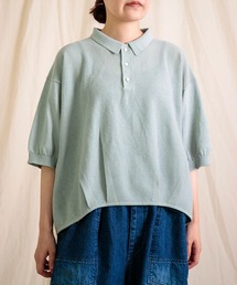 [Brocante / ブロカント] コットンニット トリコポロシャツ
