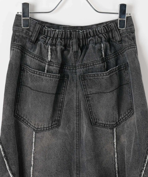 PAGEBOY(ページボーイ)の「フリンジラインデニムスカート(デニムスカート・レディース・ブラック/ブルー・FREE)」の10枚目の写真