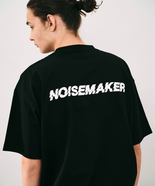 NOISE MAKER（ノイズメーカー）の「ブラインドロゴプリントドローコードTEE（Tシャツ/カットソー・メンズ・ホワイト/ブラック・L/M/XL）」の2枚目の写真