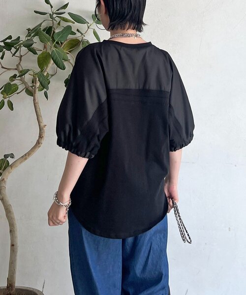 un dix cors(アンディコール)の「袖異素材ドルマンプルオーバー(Tシャツ/カットソー・レディース・グレイッシュベージュ/オフホワイト・FREE)」の14枚目の写真