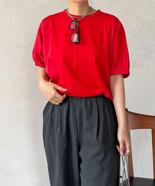 un dix cors(アンディコール)の「袖異素材ドルマンプルオーバー(Tシャツ/カットソー・レディース・グレイッシュベージュ/オフホワイト・FREE)」の16枚目の写真