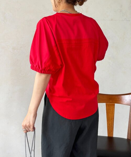 un dix cors(アンディコール)の「袖異素材ドルマンプルオーバー(Tシャツ/カットソー・レディース・グレイッシュベージュ/オフホワイト・FREE)」の17枚目の写真