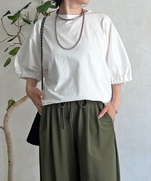 un dix cors(アンディコール)の「袖異素材ドルマンプルオーバー(Tシャツ/カットソー・レディース・グレイッシュベージュ/オフホワイト・FREE)」の19枚目の写真