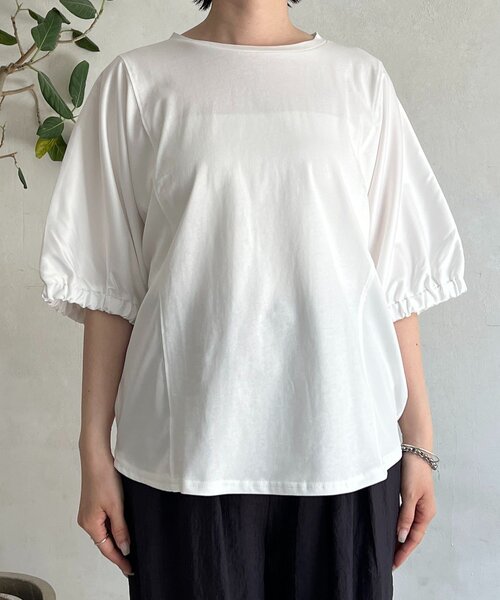un dix cors(アンディコール)の「袖異素材ドルマンプルオーバー(Tシャツ/カットソー・レディース・グレイッシュベージュ/オフホワイト・FREE)」の22枚目の写真