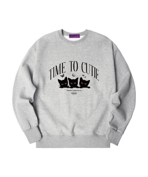 NUHABIT(ニューハビット)の「N/H TIME TO CUTIE オーバーサイズ 裏起毛 スウェット_グレー (SOM4-4NH1215)(スウェット・メンズ・グレー・MEDIUM/LARGE/X-LARGE)」の1枚目の写真
