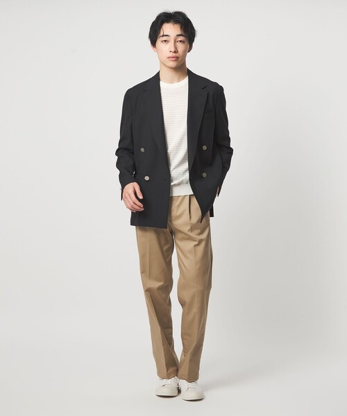 green label relaxing（グリーンレーベルリラクシング）の「リネン ポリエステル ボーダー クルーネック 半袖 ニット -ウォッシャブル-（ニット/セーター・メンズ・ブラック/ホワイト・XL/L/M/S）」の10枚目の写真