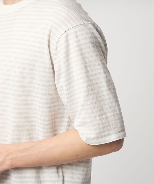green label relaxing（グリーンレーベルリラクシング）の「リネン ポリエステル ボーダー クルーネック 半袖 ニット -ウォッシャブル-（ニット/セーター・メンズ・ブラック/ホワイト・XL/L/M/S）」の15枚目の写真