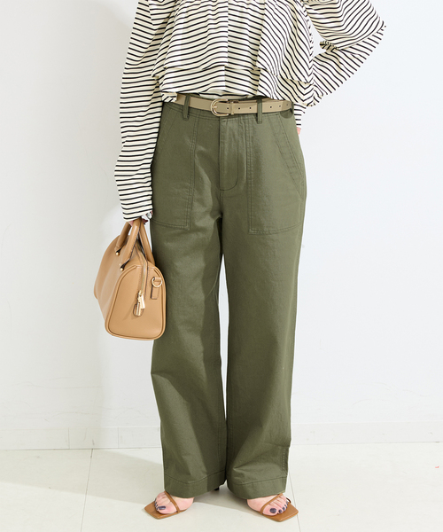 B.C STOCK(ベーセーストック)の「ウォッシャブル / ベイカーパンツ(カーゴパンツ・レディース・ベージュ/カーキ・SMALL/MEDIUM)」の1枚目の写真