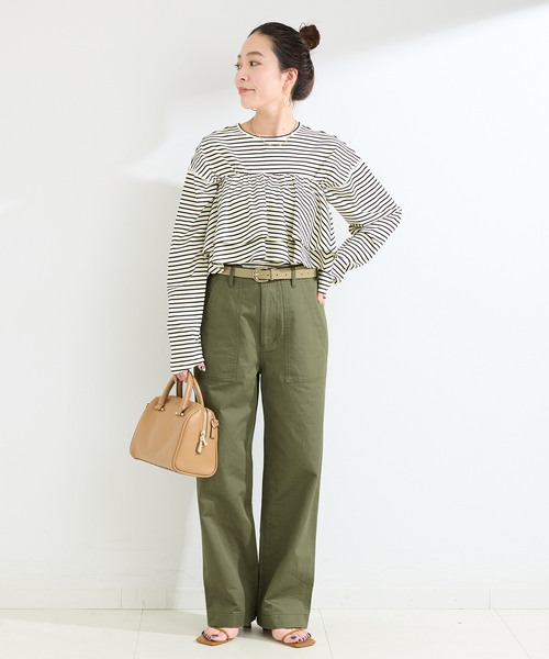 B.C STOCK(ベーセーストック)の「ウォッシャブル / ベイカーパンツ(カーゴパンツ・レディース・ベージュ/カーキ・SMALL/MEDIUM)」の10枚目の写真