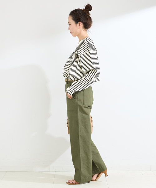 B.C STOCK(ベーセーストック)の「ウォッシャブル / ベイカーパンツ(カーゴパンツ・レディース・ベージュ/カーキ・SMALL/MEDIUM)」の11枚目の写真