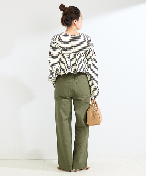 B.C STOCK(ベーセーストック)の「ウォッシャブル / ベイカーパンツ(カーゴパンツ・レディース・ベージュ/カーキ・SMALL/MEDIUM)」の12枚目の写真