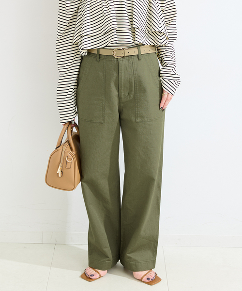 B.C STOCK(ベーセーストック)の「ウォッシャブル / ベイカーパンツ(カーゴパンツ・レディース・ベージュ/カーキ・SMALL/MEDIUM)」の13枚目の写真