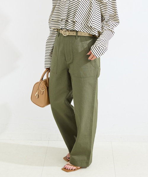 B.C STOCK(ベーセーストック)の「ウォッシャブル / ベイカーパンツ(カーゴパンツ・レディース・ベージュ/カーキ・SMALL/MEDIUM)」の14枚目の写真