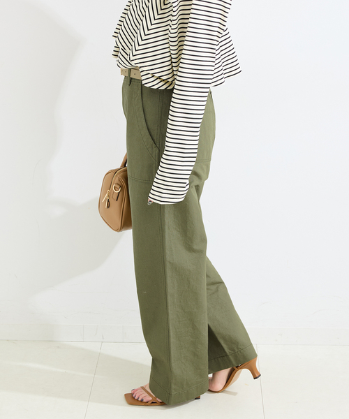 B.C STOCK(ベーセーストック)の「ウォッシャブル / ベイカーパンツ(カーゴパンツ・レディース・ベージュ/カーキ・SMALL/MEDIUM)」の15枚目の写真