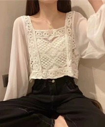 クロシェシフォンブラウス