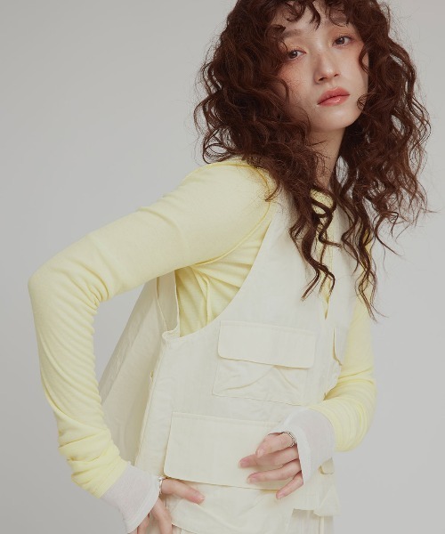 W:Huku（フーク）の「【W:Huku / 撥水 ワッシャーナイロン】フィッシャー ベスト / Washer Nylon Fisher Vest（ベスト・レディース・ブルーグレー/アイボリー/ブラック系その他・FREE）」の19枚目の写真