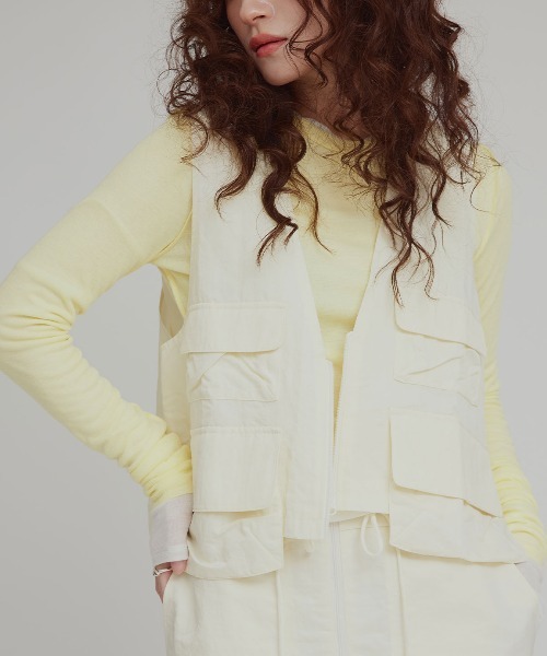 W:Huku（フーク）の「【W:Huku / 撥水 ワッシャーナイロン】フィッシャー ベスト / Washer Nylon Fisher Vest（ベスト・レディース・ブルーグレー/アイボリー/ブラック系その他・FREE）」の13枚目の写真