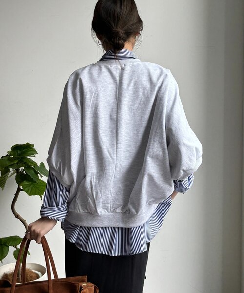 DouDou（ドゥドゥ）の「LOREプリントドルマンプルオーバー（Tシャツ/カットソー・レディース・ライトグレー/レッド/ネイビー・FREE）」の12枚目の写真