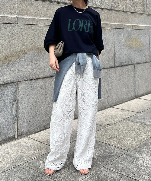 DouDou（ドゥドゥ）の「LOREプリントドルマンプルオーバー（Tシャツ/カットソー・レディース・ライトグレー/レッド/ネイビー・FREE）」の16枚目の写真