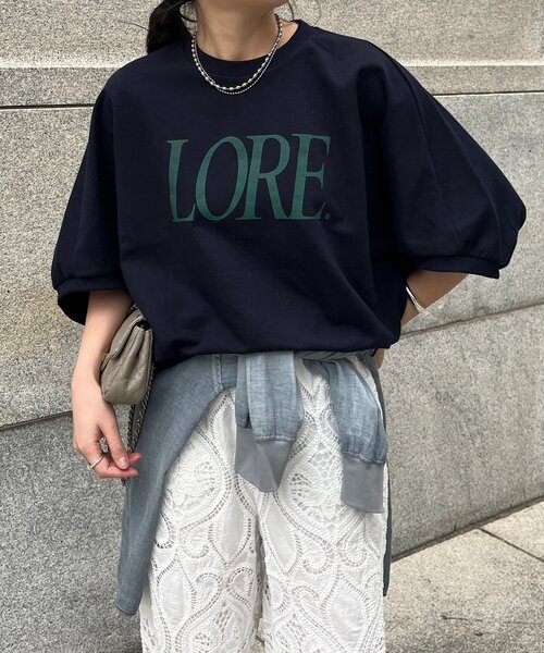DouDou（ドゥドゥ）の「LOREプリントドルマンプルオーバー（Tシャツ/カットソー・レディース・ライトグレー/レッド/ネイビー・FREE）」の18枚目の写真