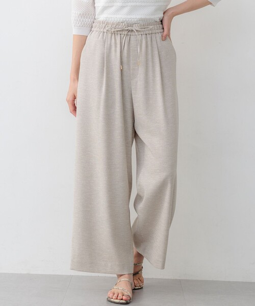 組曲(クミキョク)の「ライトリネンライクイージーワイド パンツ(その他パンツ・レディース・ネイビー系/ベージュ系・1/2/3)」の1枚目の写真