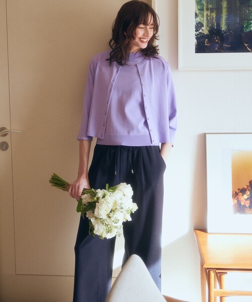 組曲(クミキョク)の「ライトリネンライクイージーワイド パンツ(その他パンツ・レディース・ネイビー系/ベージュ系・1/2/3)」の4枚目の写真