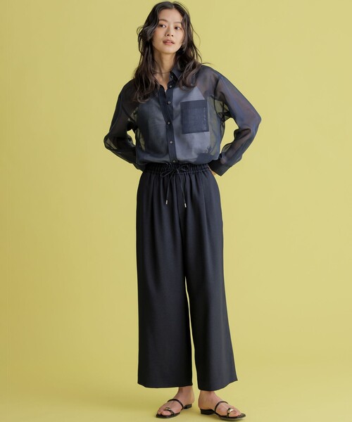 組曲(クミキョク)の「ライトリネンライクイージーワイド パンツ(その他パンツ・レディース・ネイビー系/ベージュ系・1/2/3)」の5枚目の写真