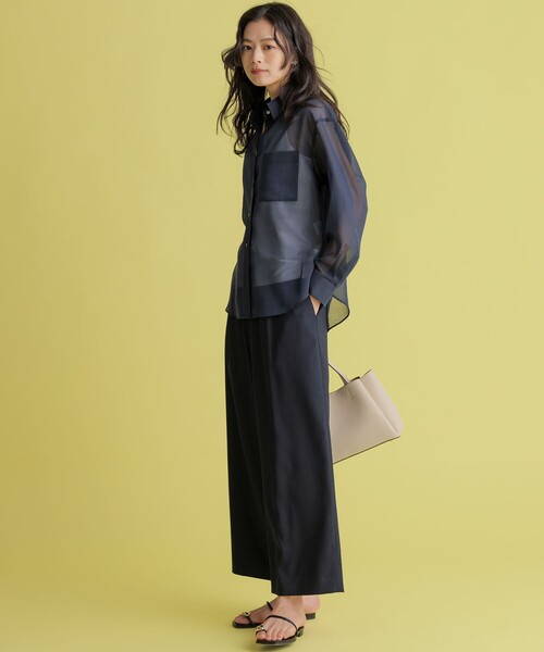 組曲(クミキョク)の「ライトリネンライクイージーワイド パンツ(その他パンツ・レディース・ネイビー系/ベージュ系・1/2/3)」の8枚目の写真