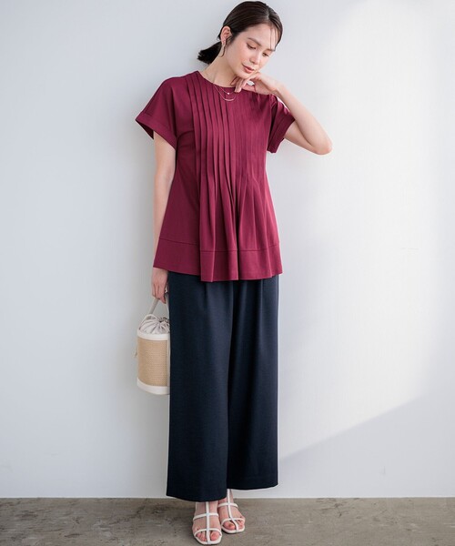 組曲(クミキョク)の「ライトリネンライクイージーワイド パンツ(その他パンツ・レディース・ネイビー系/ベージュ系・1/2/3)」の11枚目の写真