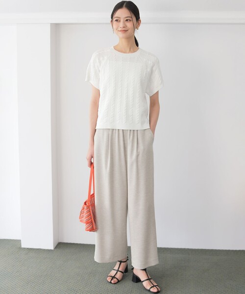 組曲(クミキョク)の「ライトリネンライクイージーワイド パンツ(その他パンツ・レディース・ネイビー系/ベージュ系・1/2/3)」の16枚目の写真