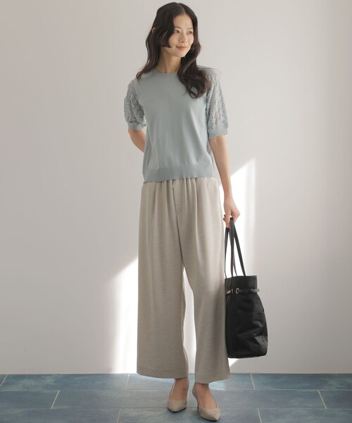 組曲(クミキョク)の「ライトリネンライクイージーワイド パンツ(その他パンツ・レディース・ネイビー系/ベージュ系・1/2/3)」の17枚目の写真