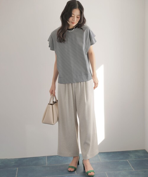 組曲(クミキョク)の「ライトリネンライクイージーワイド パンツ(その他パンツ・レディース・ネイビー系/ベージュ系・1/2/3)」の21枚目の写真