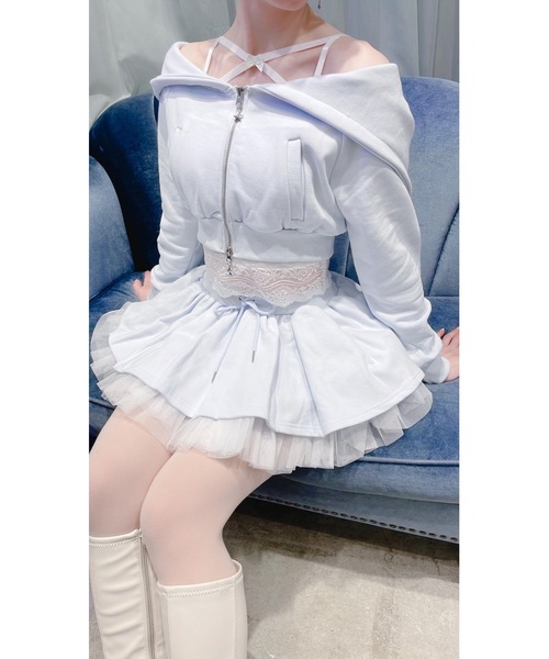 lilLilly(リルリリー)の「レースカップ付きキャミソール(キャミソール・レディース・ホワイト/ブラック・FREE)」の5枚目の写真